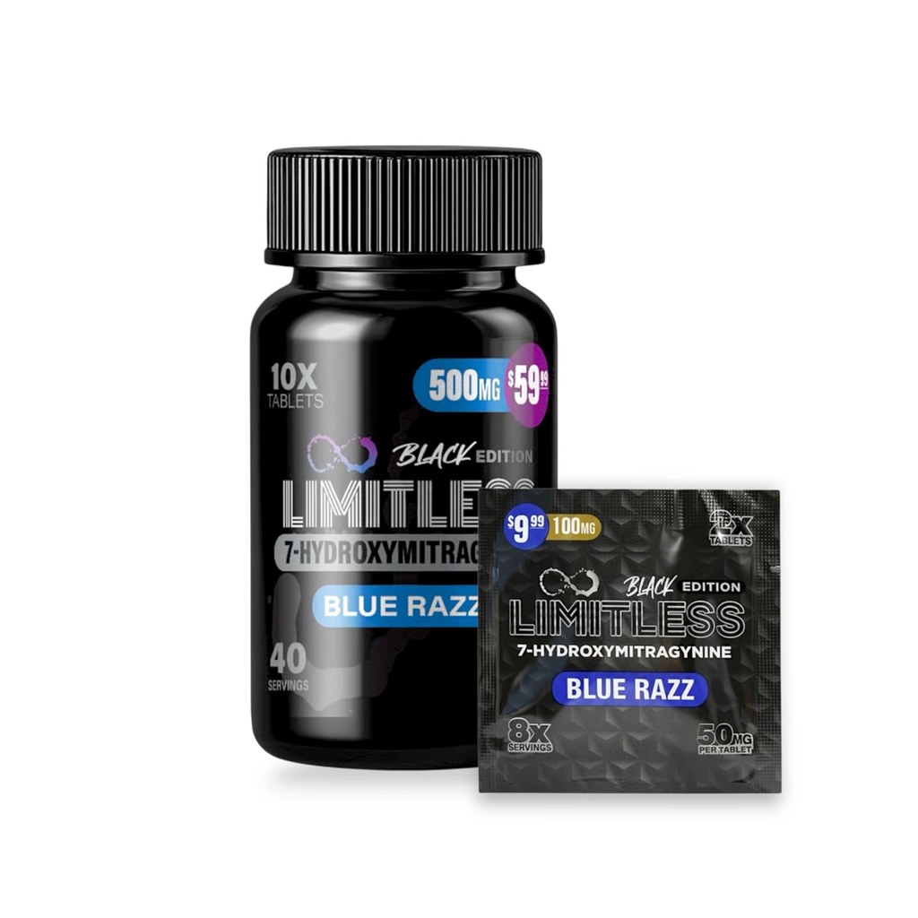 Limitless Black Edition 7OH Chewables — Blue Razz 50mg