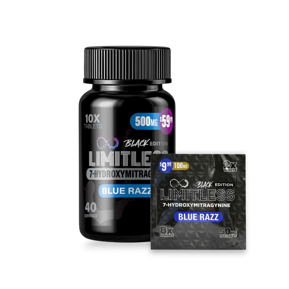 Limitless Black Edition 7OH Chewables — Blue Razz 50mg